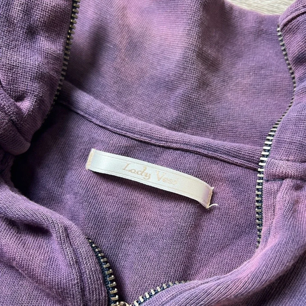 Lady Vesta Jacket Womens XL Purple Notre Dame Supima Cotton Zip Up Sweatshirt